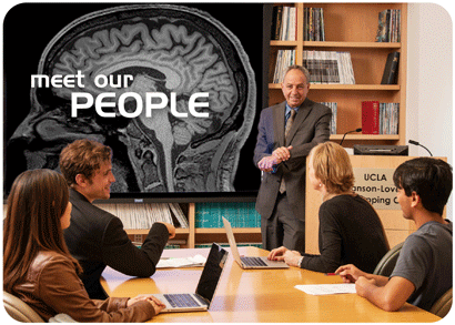 Dr. Mazziotta meeting with others in the ALBMC Conference Room