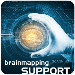 grasping hand encircling transluscent brain