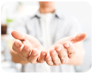 Photo of outstretched hands