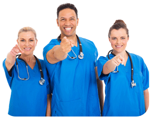 Photo of hospital workers