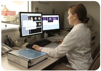 ECAT HR PET scanner control room photo
